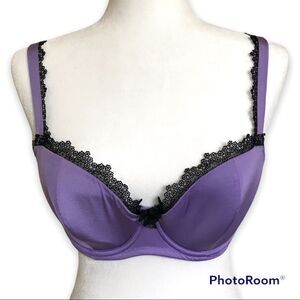 B. Tempt'd by Wacoal Push-Up Bra Light Purple or Lilac Satin with Black Lace 34D